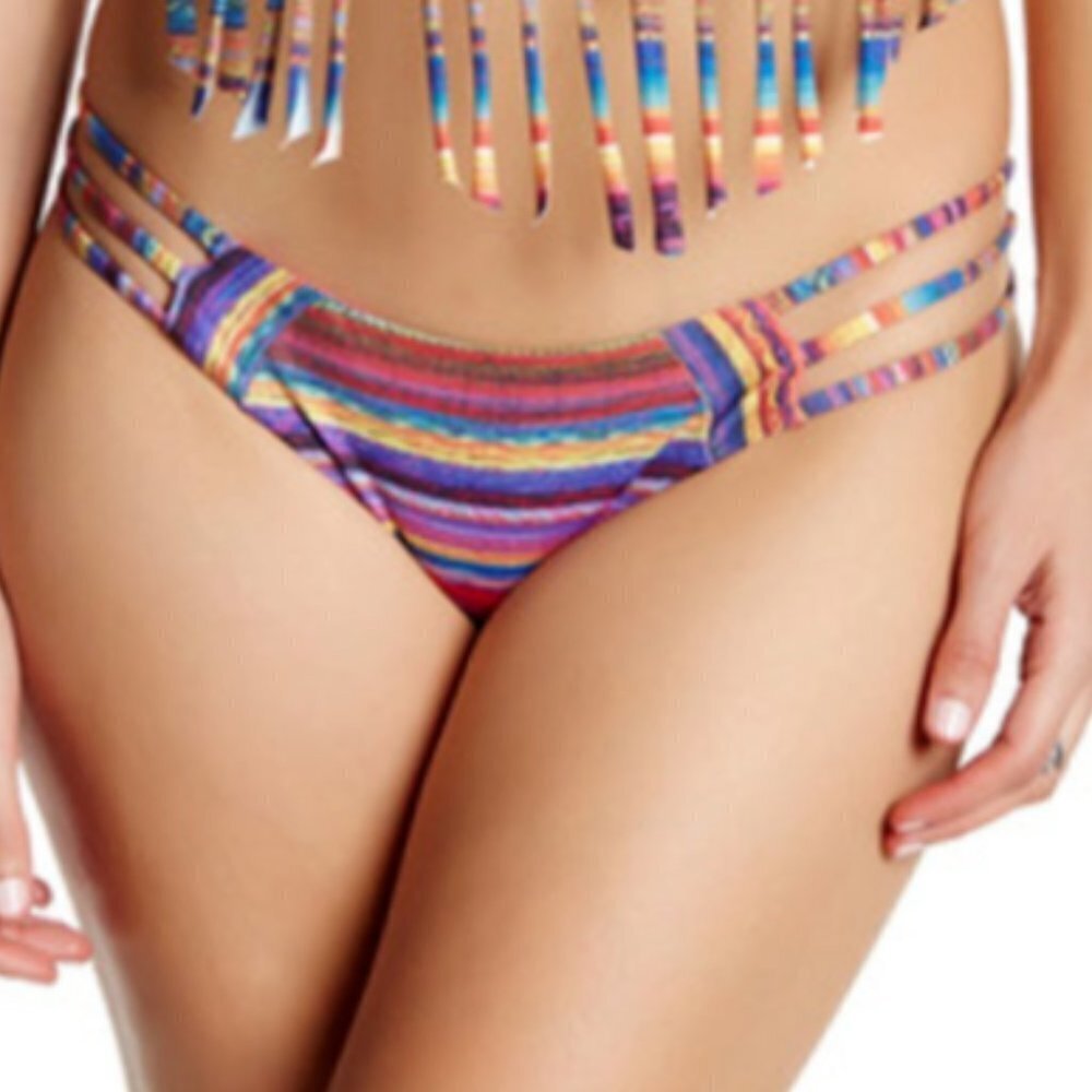 Ale by Alessandra Stripe Bikini Bottoms  Bahia Coast Size XS NWT